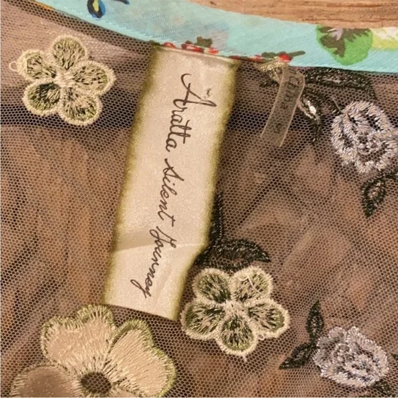 Aratta Hit the Breaks Green and Cream Embroidered Maxi Dress - Picture 6 of 7